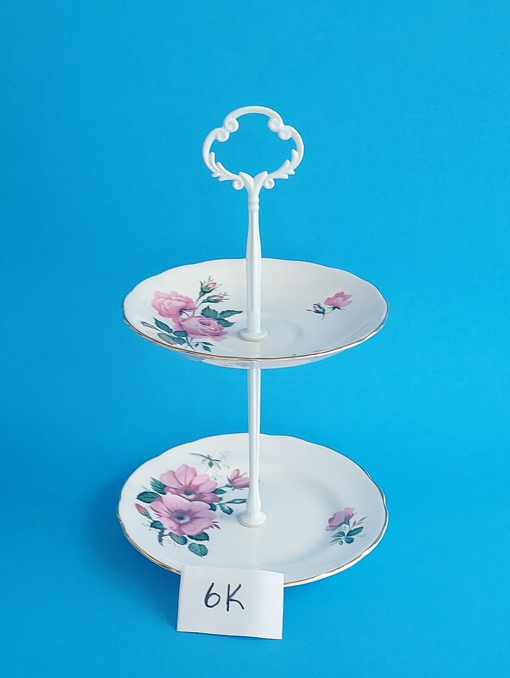 Vintage Mismatched Tiered Tray Queen Anne Royal Stuart Bone China